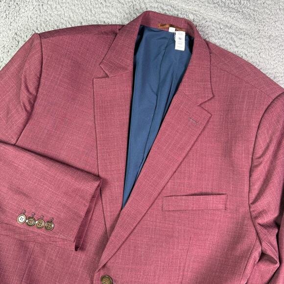 State & Liberty Sport Coat Blazer Mens 48S Red Jacket Athletic Fit Stretch